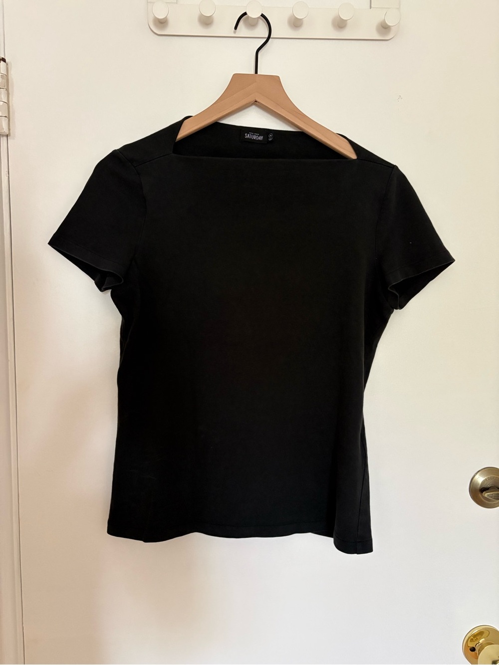 Kate Spade Saturday boat neck black top size M